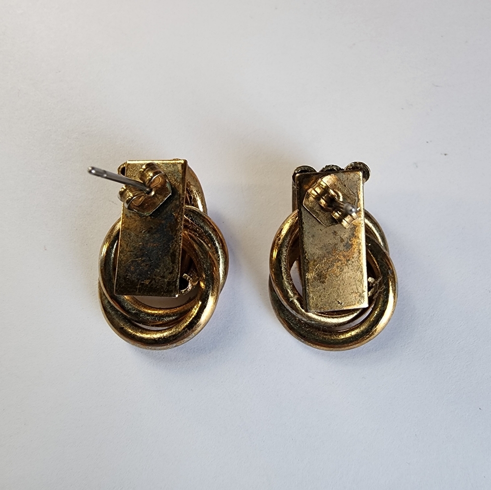 Golden Circle Earrings/Interlocking Circle Earrin… - image 2